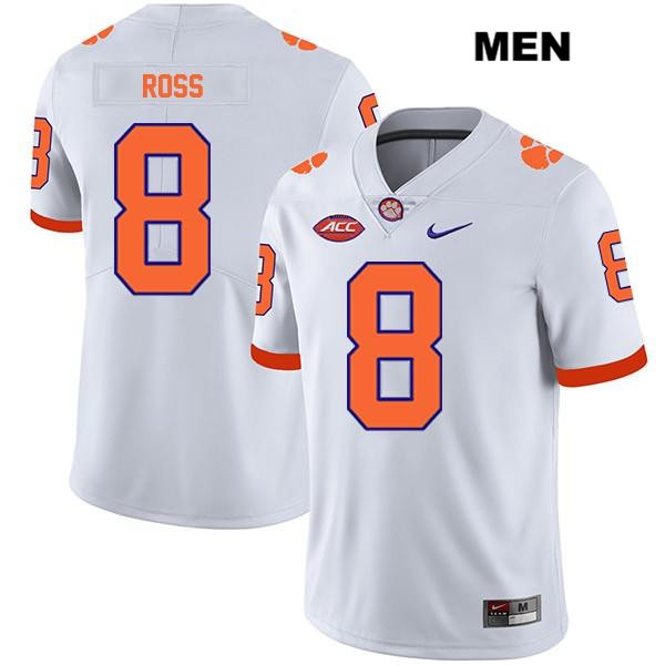 Men's Clemson Tigers #8 Justyn Ross Stitched White Legend Authentic Nike NCAA College Football Jersey ROW1646TU